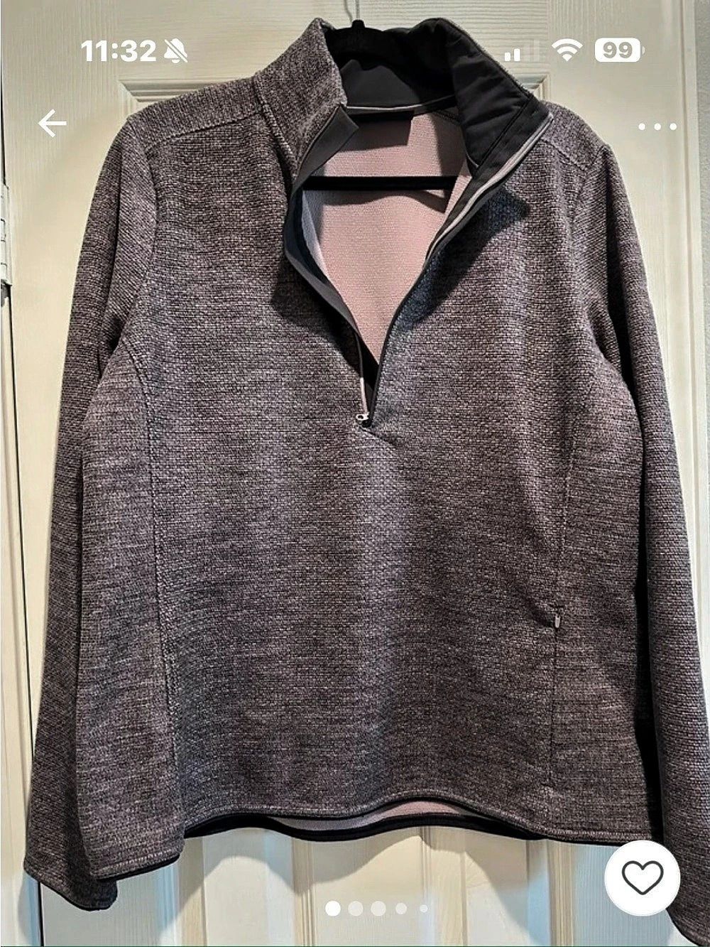 Under Armour ColdGear Textured 1/2 Zip Gray XL